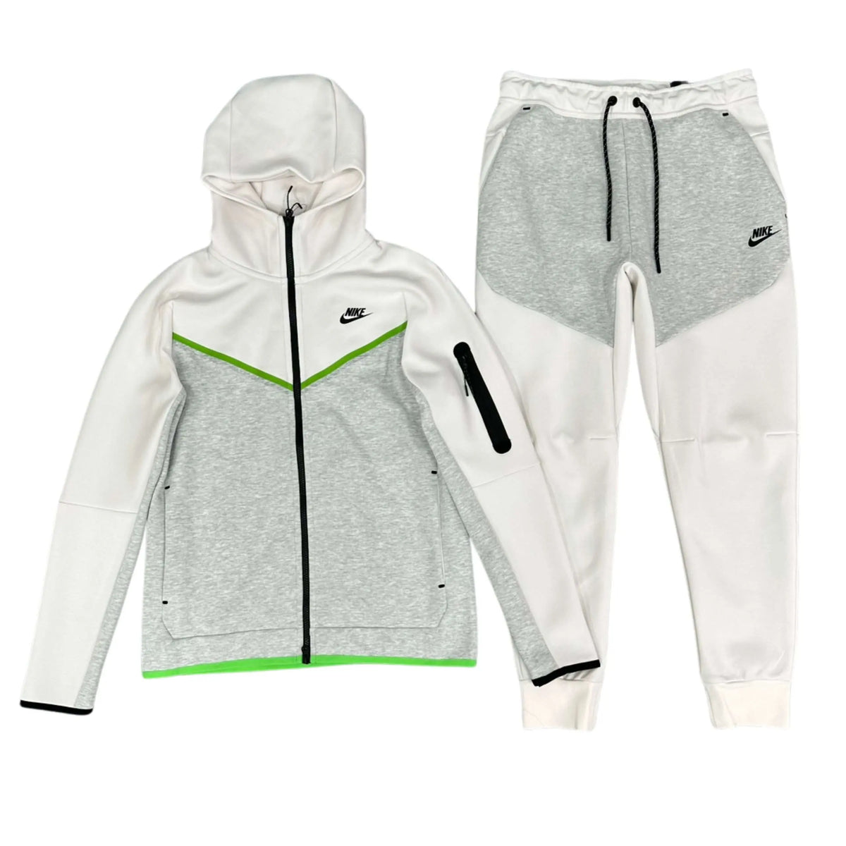 Conjunto NIKE TECH Fleece «Blanco Gris» Algodón Real