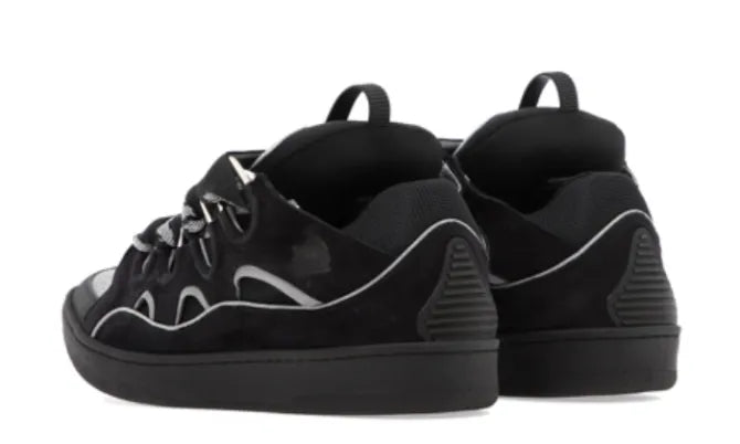 Curb Trainers In Black Leather