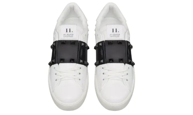 Rockstud calfskin sneakers