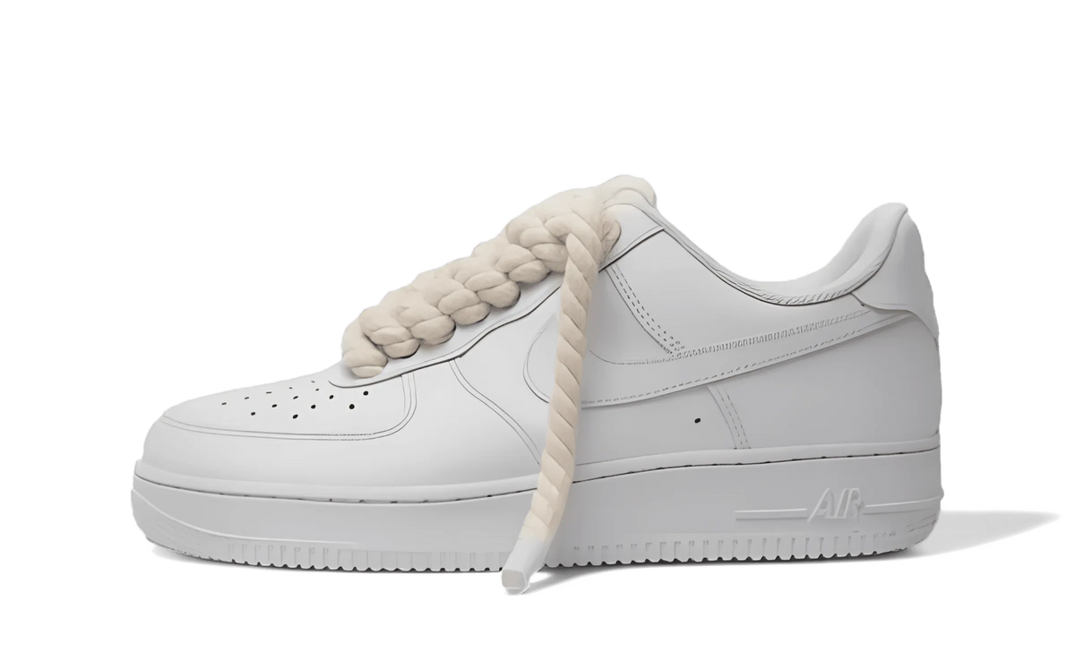 AF1 WHITE – BLACK ROPE LACES