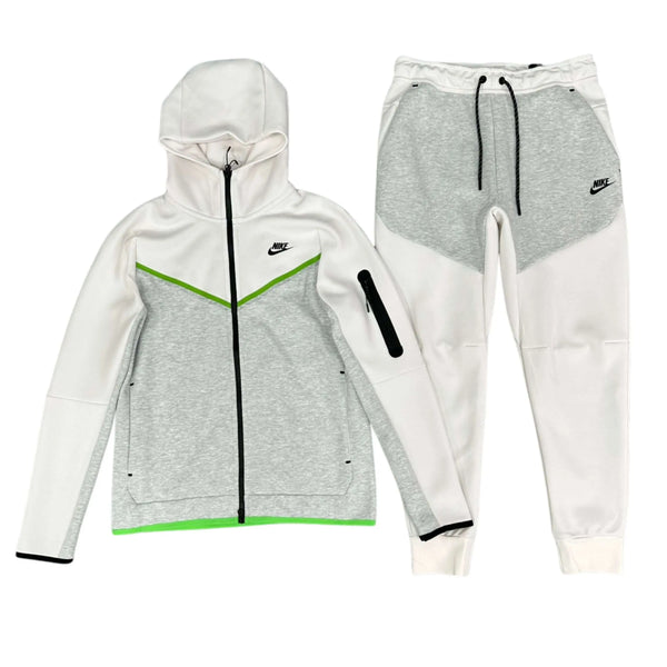 Conjunto NIKE TECH Fleece «Blanco Gris» Algodón Real