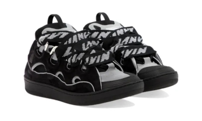Curb Trainers In Black Leather