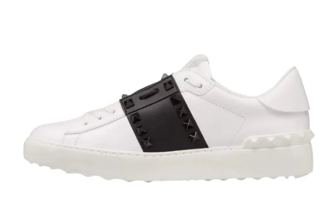 Rockstud calfskin sneakers
