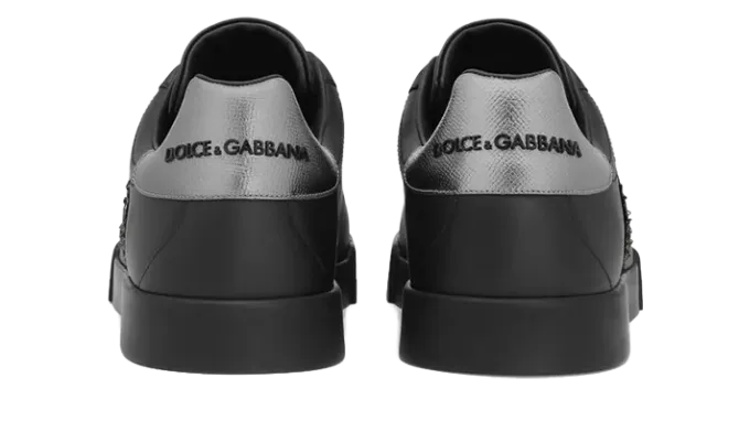 Calfskin nappa Portofino sneakers with crown patch Black - Imagen 3