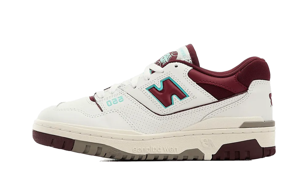 NB 550 White Burgundy Blue